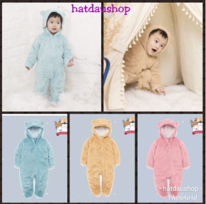 [LULLABY CHÍNH HÃNG] Bộ body lông cừu liền tay chân siêu mềm mịn ấm áp không rụng lông/ Body thú ủ ấm cho bé hãng chính hãng LULLABY