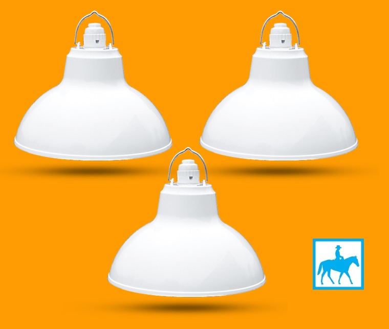 3 Bộ Chao đèn Chóa đèn nhựa trắng ngoài trời 20cm và đuôi E27 Kín nước