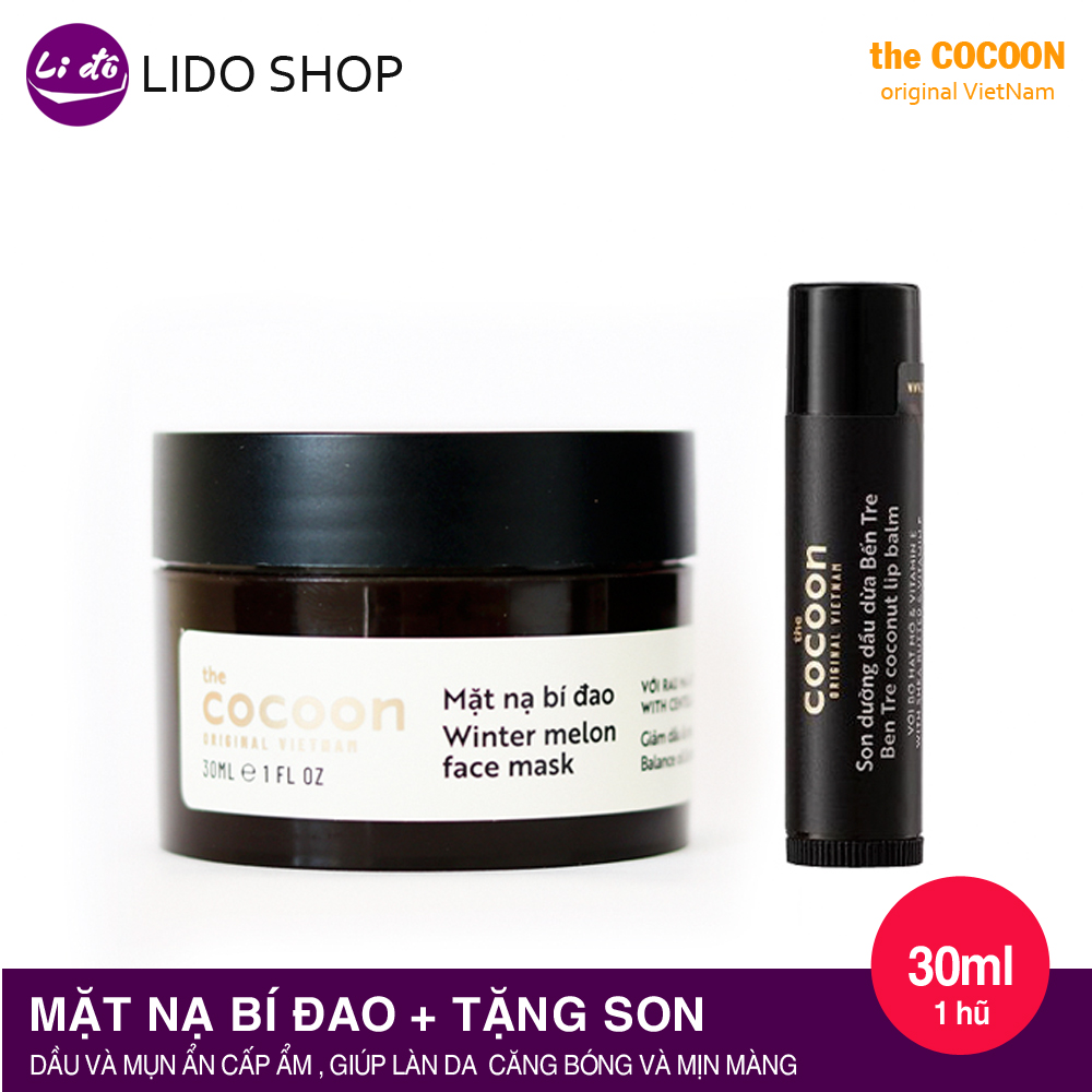 [HCM]Mặt nạ bí đao the cocoon 30ml da dầu mụn ẩn [Tặng 1 son dưỡng cocoon]