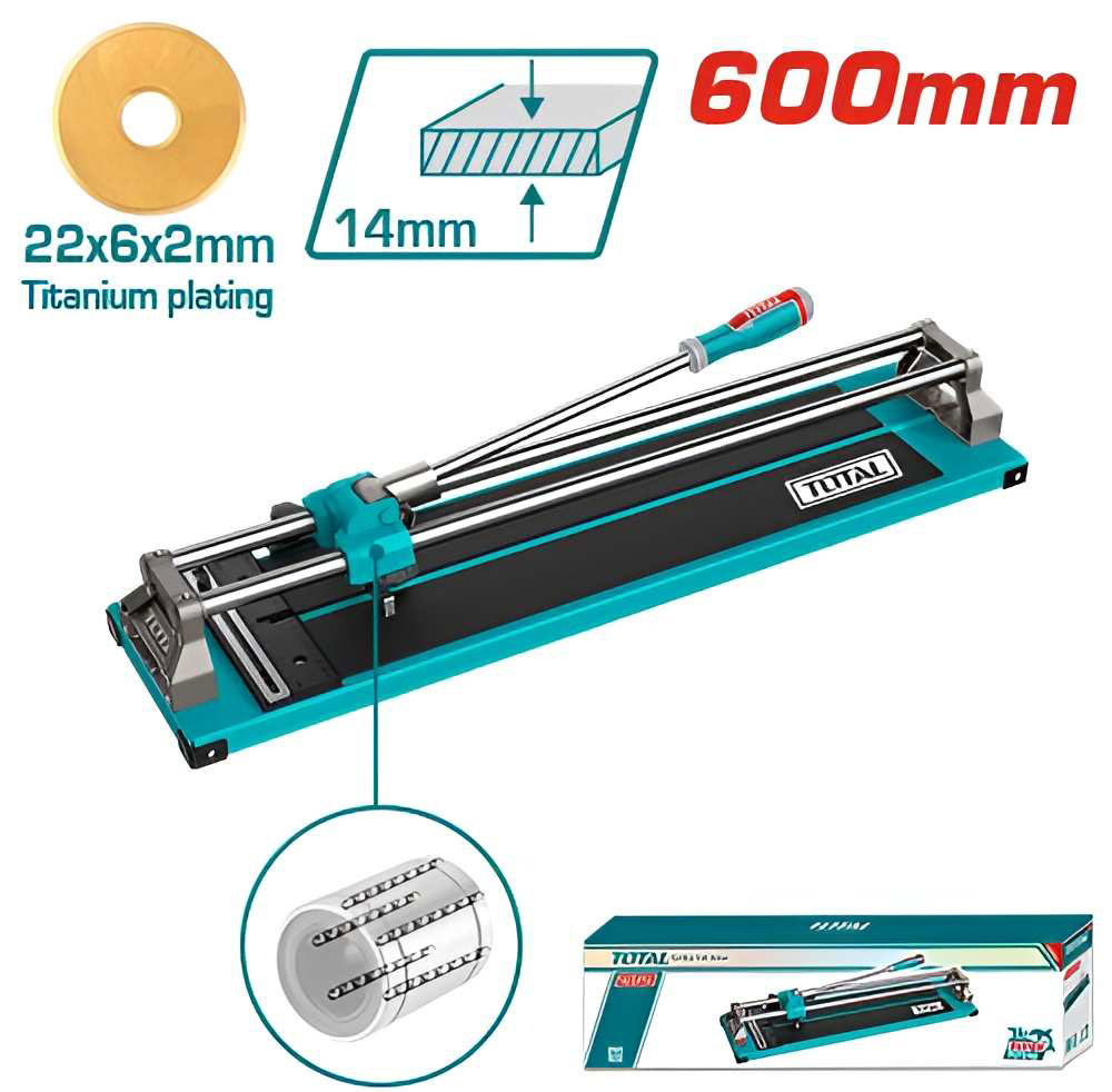 600mm Bàn cắt gạch đẩy tay Total THT576002 - Trọng lượng nhe, thiết kế nhỏ gọn, cắt mạnh với khả năng chính xác.