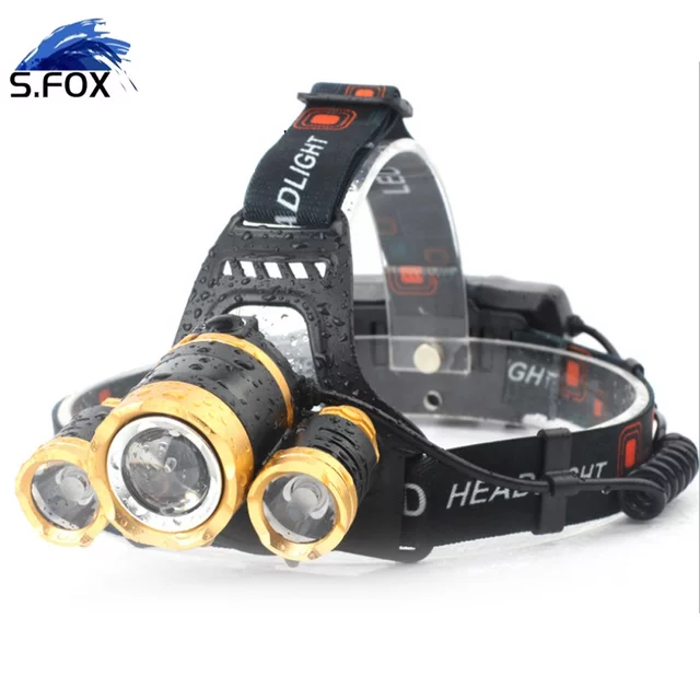 Đèn pin đội trán 3 bóng siêu sáng T6 UltraFire. có zom