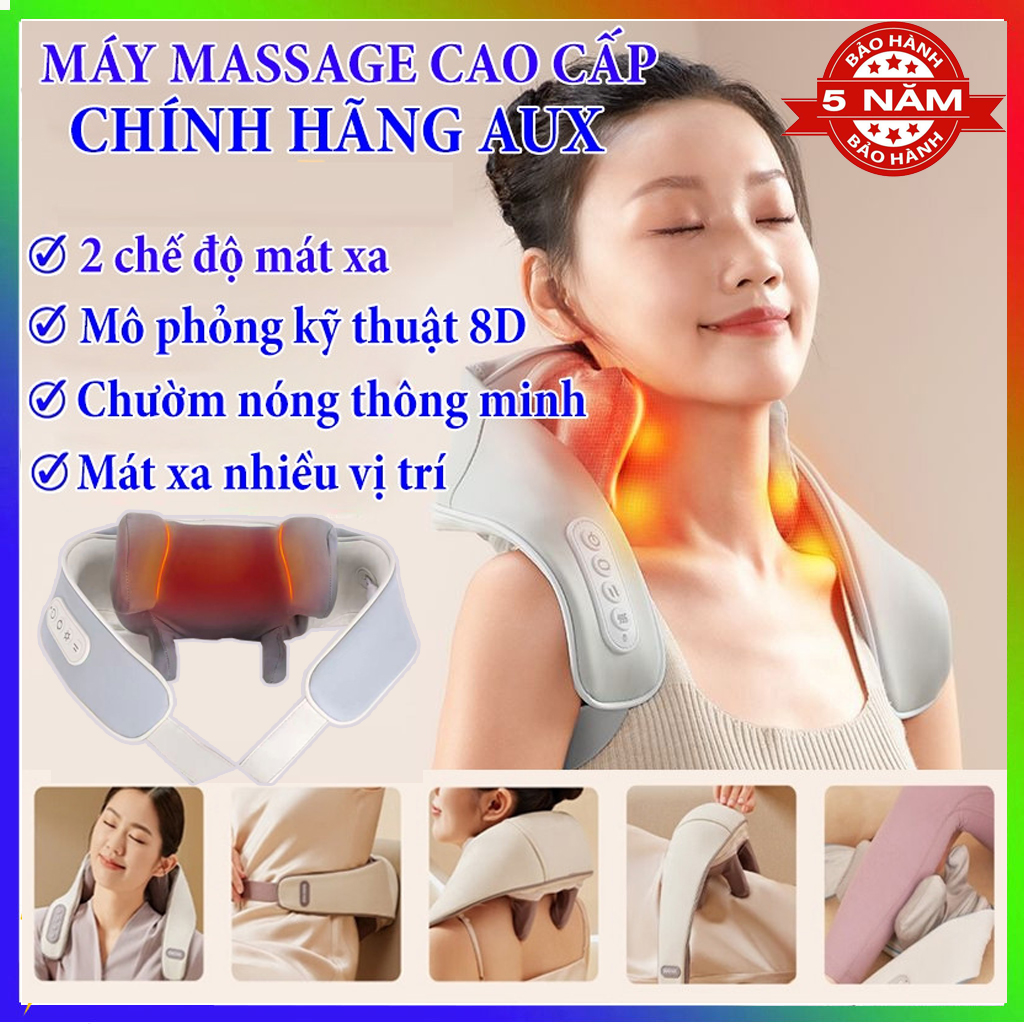 Gối massage vai gáy toàn thân đa năng cao cấp, Máy massage vai gáy 6D