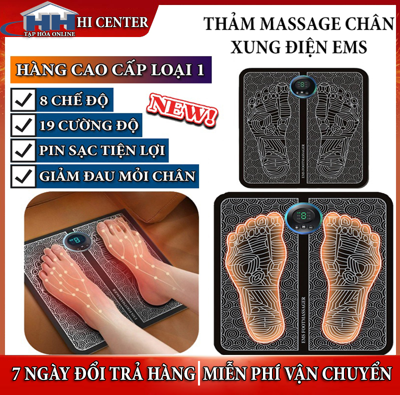 Thảm massage chân Nhật Bản EMS, thảm masage chân xung điện 8 chế độ, 19 cường độ matxa, dép massage chân, thảm mát xa chân thư giãn cơ bắp, thảm masa chân giảm đau mỏi chân, thảm massaga chân tay,...