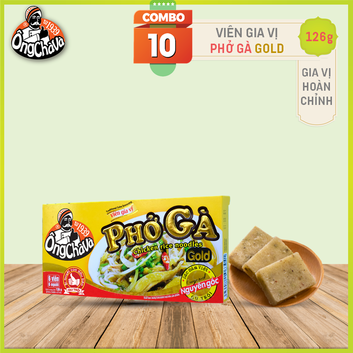 Ong Cha Va Chicken Pho soup cubes 126g 10 boxes