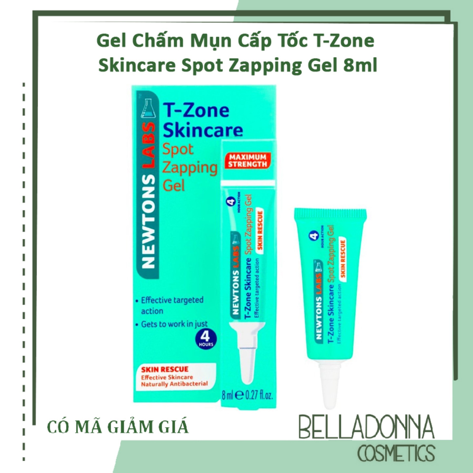 Gel Chấm Mụn Cấp Tốc T-Zone Skincare Spot Zapping Gel 8ml