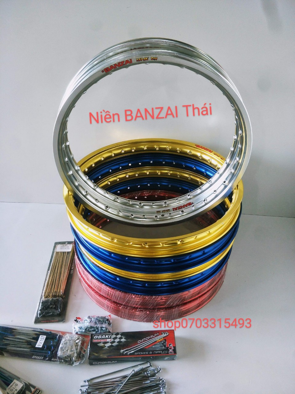 [HCM ] CẶP NIỀNG NHÔM BANZAI THÁI 1.4 1.4 KÈM BỘ CĂM MẠ CROM OSAKI THÁI GẮN VỪA CÁC DÒNG XE PHANH CƠ HOẶC ĐĨA