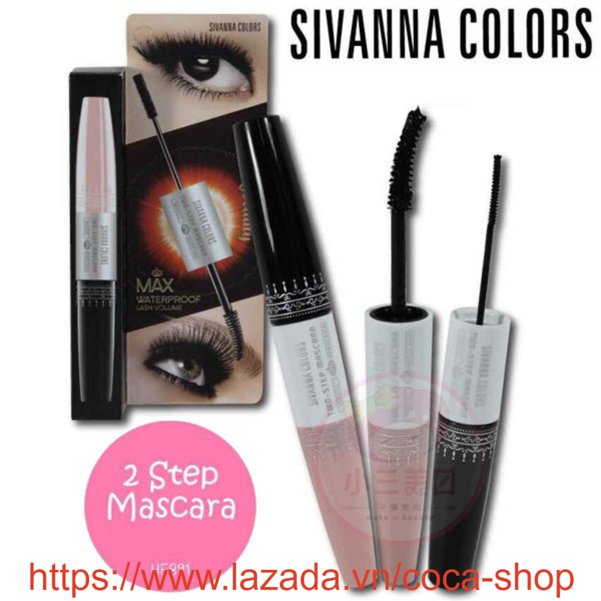 Mascara 2 đầu chống nước sivanna colors two-step