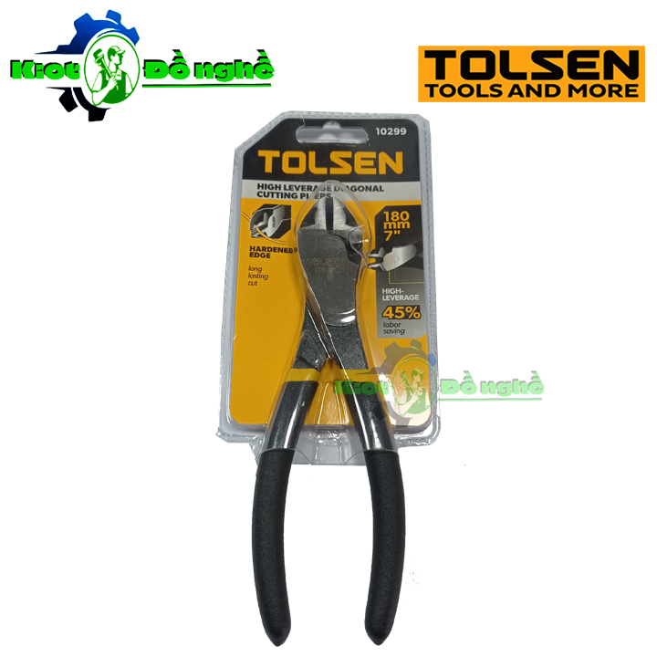 Kìm cắt thân chéo trợ lực 7 inch tolsen 10299 - kìm cắt dây điện, cắt dây thép, cắt dây kẽm
