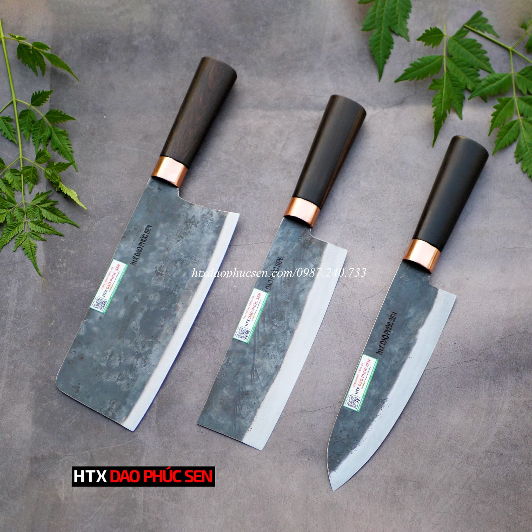 Bộ dao bếp gia đình nhíp xe sắc bén CB88