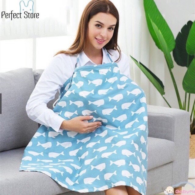 Áo choàng cho con bú, áo choàng đi đường vải cotton cho bé sơ sinh, tiện lợi và lịch sự