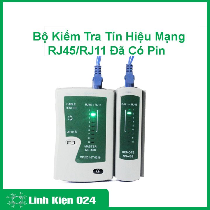 Bộ kiểm tra tín hiệu mạng RJ45/RJ11, bộ test cáp mạng đa năng đã có pin