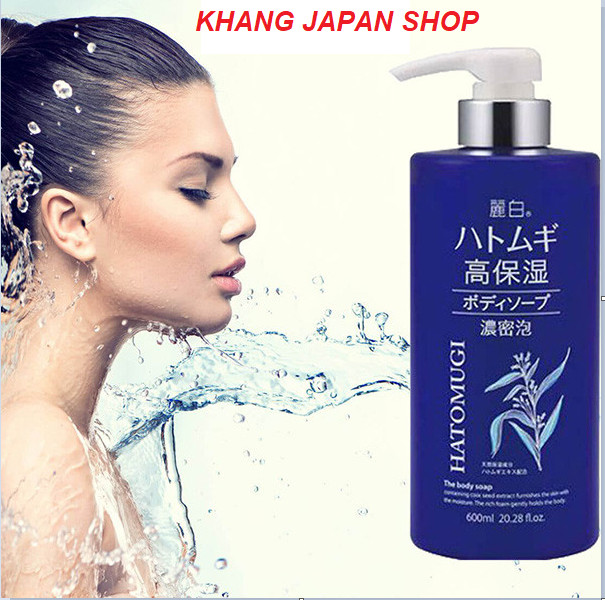 Sữa tắm ý dĩ hatomugi màu xanh dưỡng ẩm, trắng da - 600ml