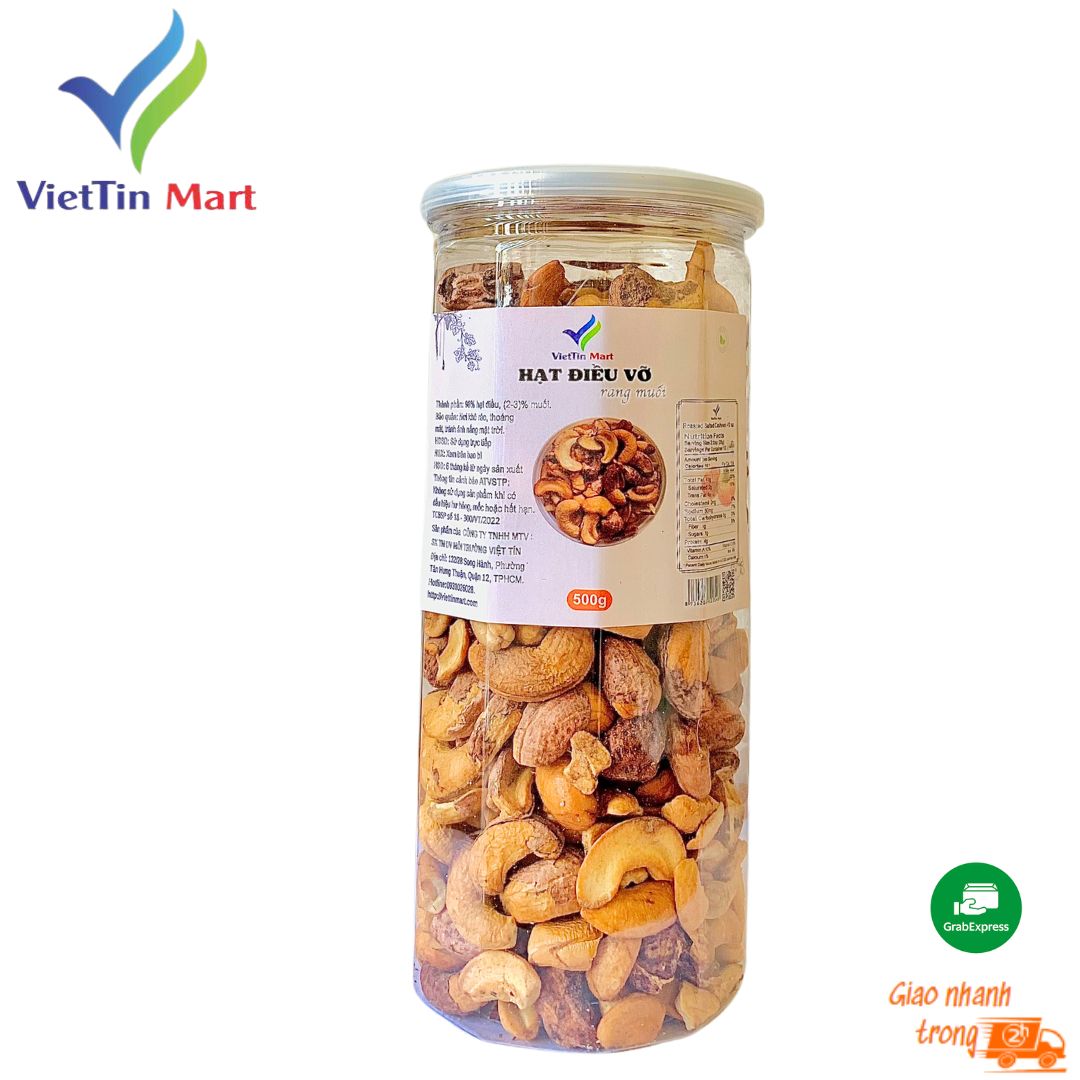 500GR_ Hạt điều rang muối loại vỡ- Viettin Mart