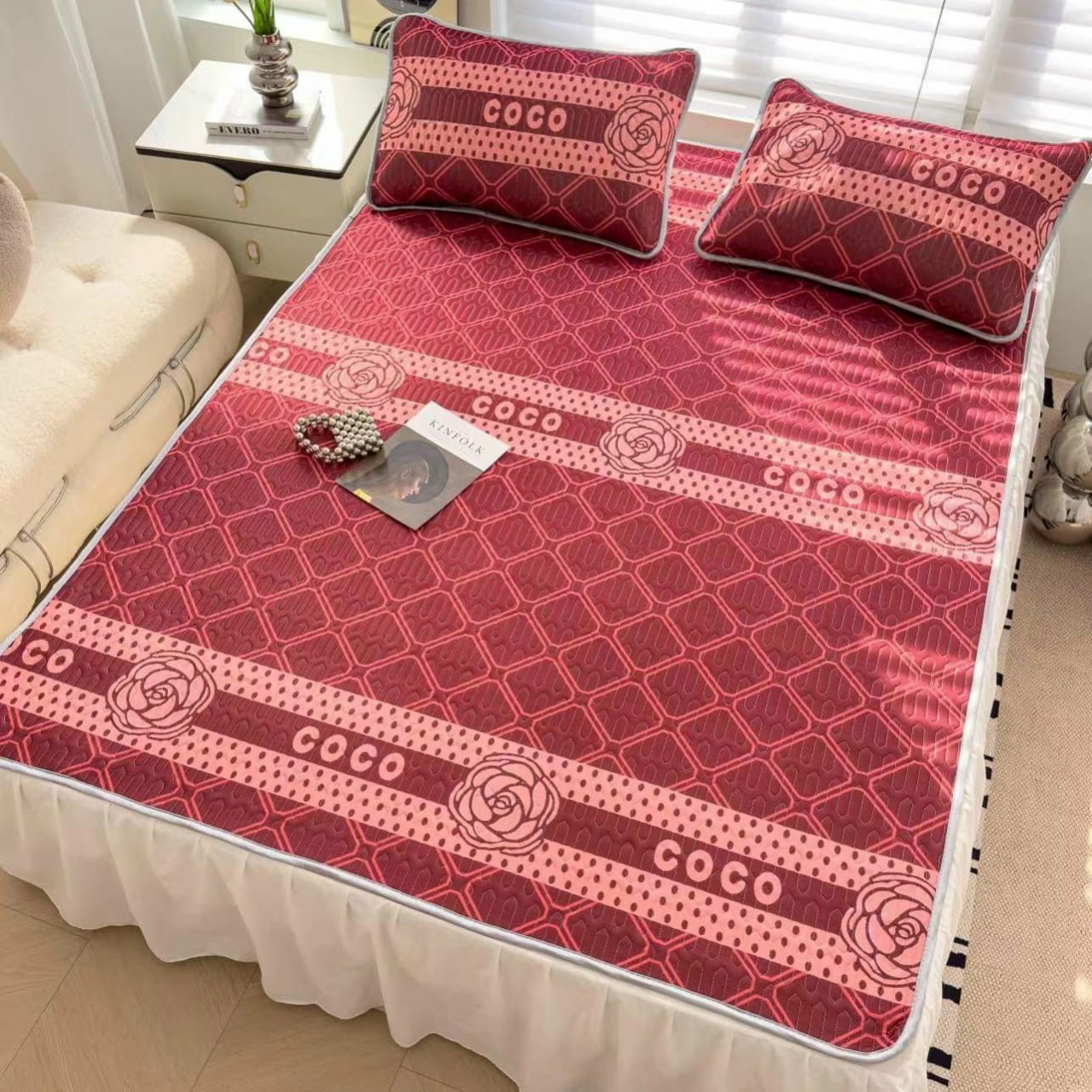 CHIẾU ĐIỀU HÒA  CAO SU NON TENCENLATEX5D HỌA TIẾT COCO, GA ĐIỀU HÒA CAO SU NON ĐỦ KÍCH THƯỚC ,CHIẾU 