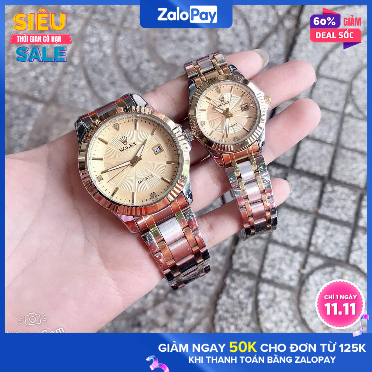 Đồng Hồ Cặp Đôi Nam Nữ Rolexx Sang Trọng Tinh Tế(TẶNG KÈM HỘP)