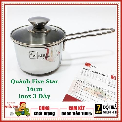 Quánh five star 16cm inox 3 đáy chống dính- sản phẩm tốt giá rẻ do người tiêu dùng bình chọn