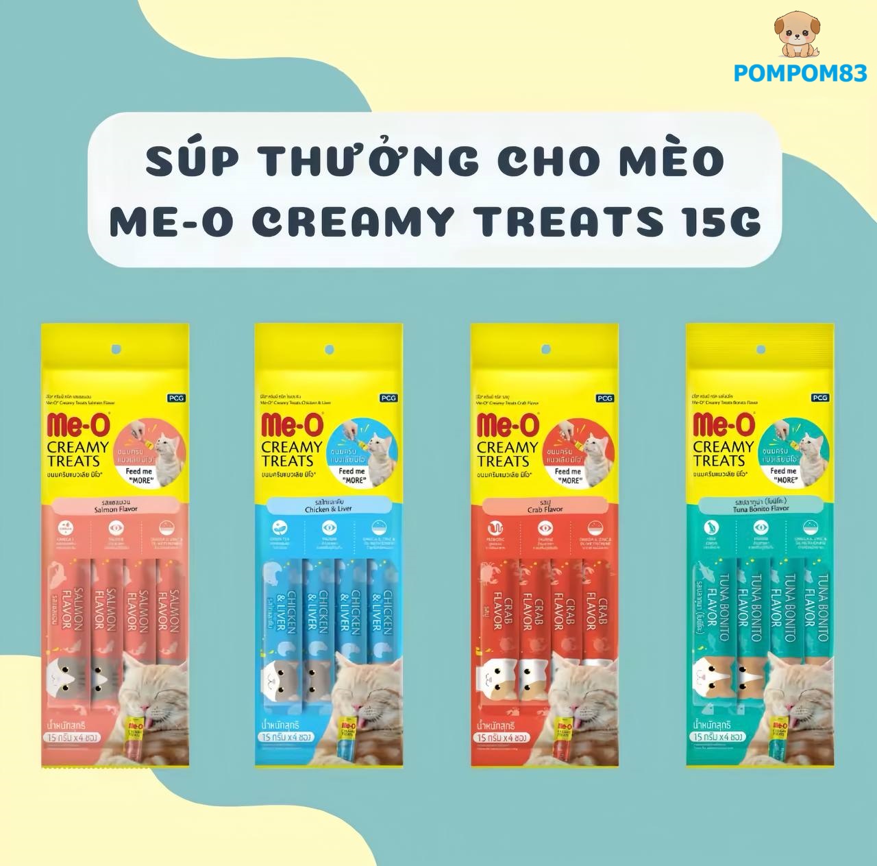 Súp Thưởng Cho Mèo Me-o Creamy Treats Nhiều Vị