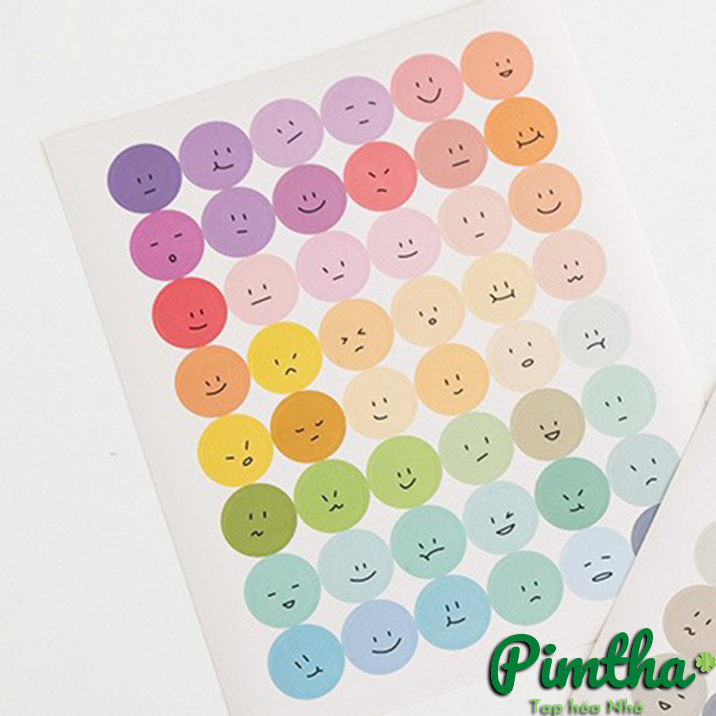Sticker hình mặt cười dễ thương,sticker hàn quốc trang trí sổ