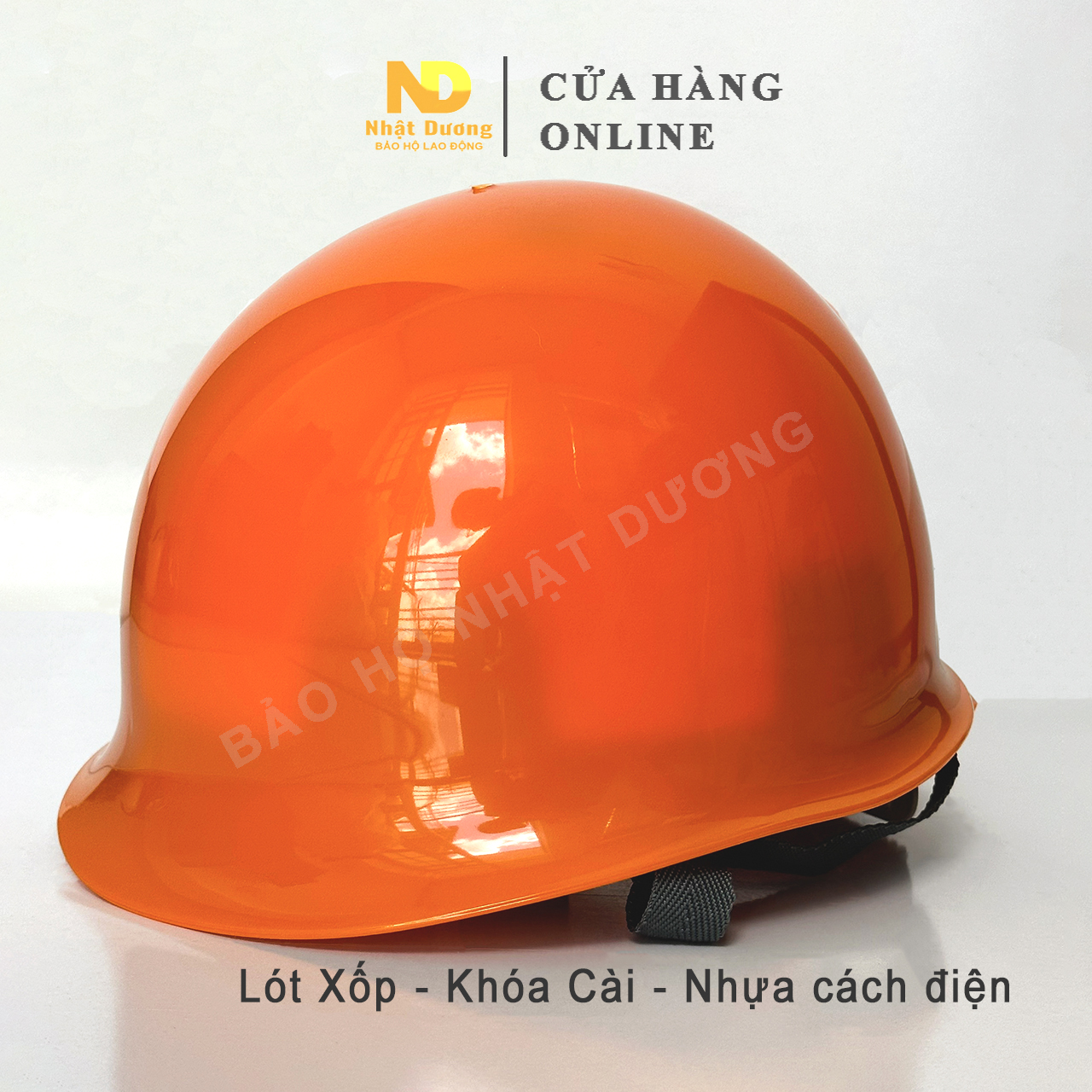 Mũ bảo hộ lao động kiểu nhật HPN01, Nón bảo hộ lao động có xốp màu cam, Nón công trình