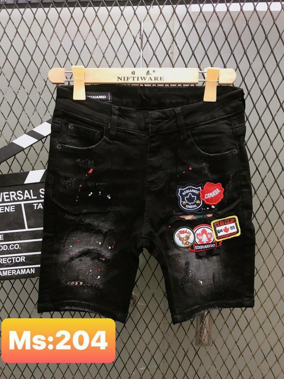 [HCM]QUẦN SHORT JEAN 🔵SJTP204🔵 PHỐI RÁCH ĐÍNH LOGO PHUN SƠN VẢI COTTON CO GIÃN MỀM MỊN CHUẨN FORM THỜI TRANG LADOSSHOP