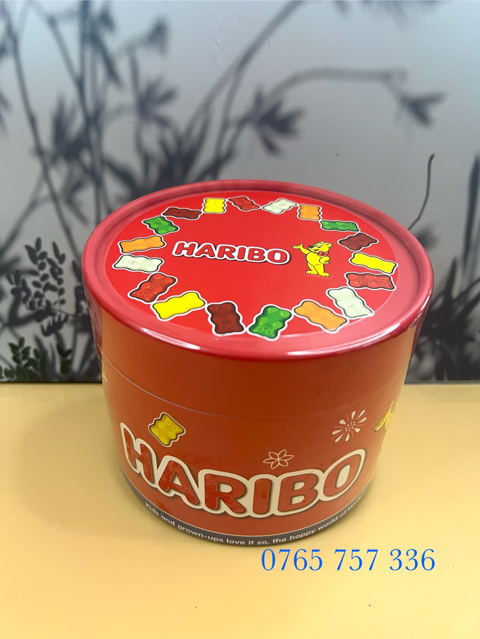 Hộp giấy tròn kẹo dẻo Haribo collection 192g