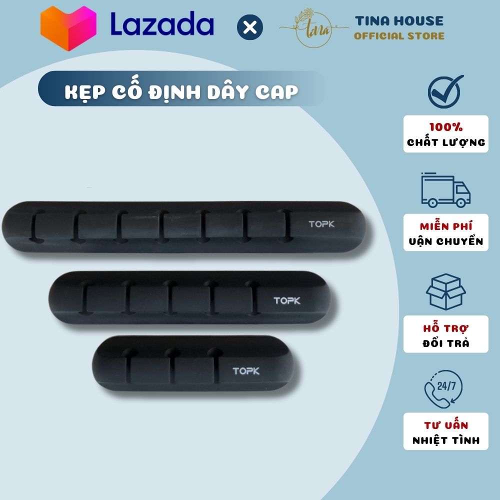 Kẹp cố định topk tiện lợi chắc chắn dụng cụ cố định dây cáp sạc nhanh chóng