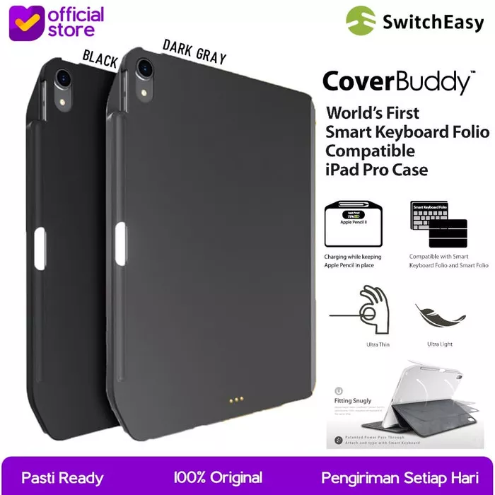 Ốp Siêu Mỏng SwitchEasy Cover Buddy Folio Cho IPad Pro 10.5, IPad Pro 12.9 Vỏ Bảo Vệ Siêu Mỏng 1.5 Mm Với Hộp Đựng Bút Chì Apple - Hàng Chính Hãng