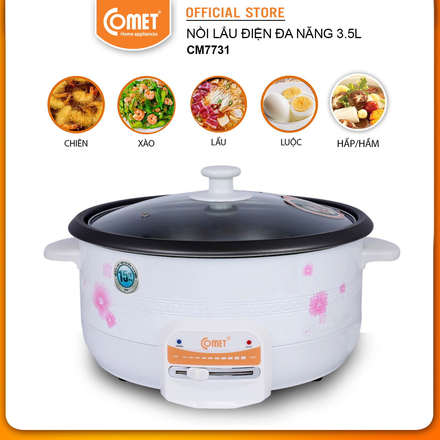 Nồi lẩu điện comet cm7731 3.5 lít