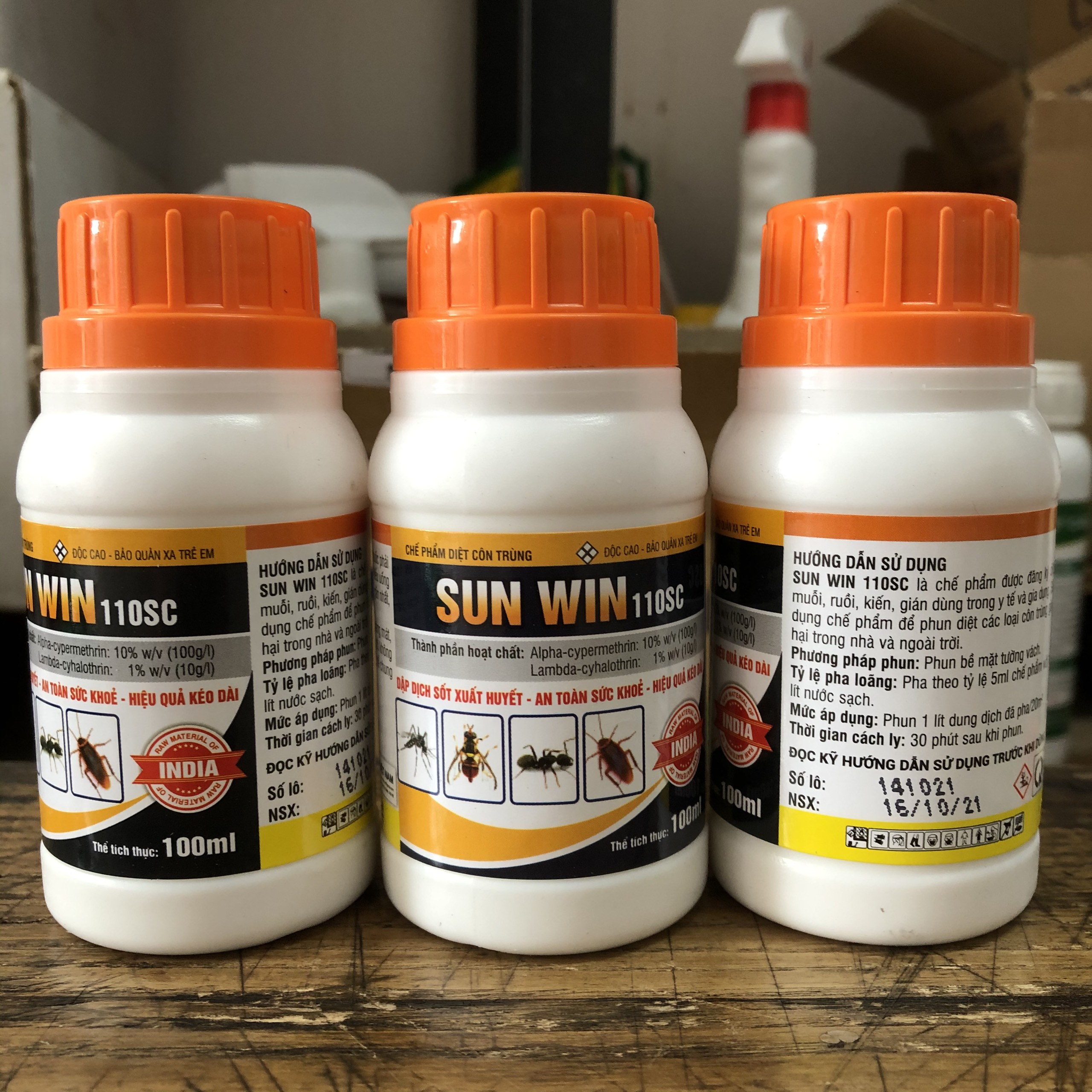 Thuốc diệt muỗi; combo 3 chai thuốc diệt muỗi sunwin 100ml