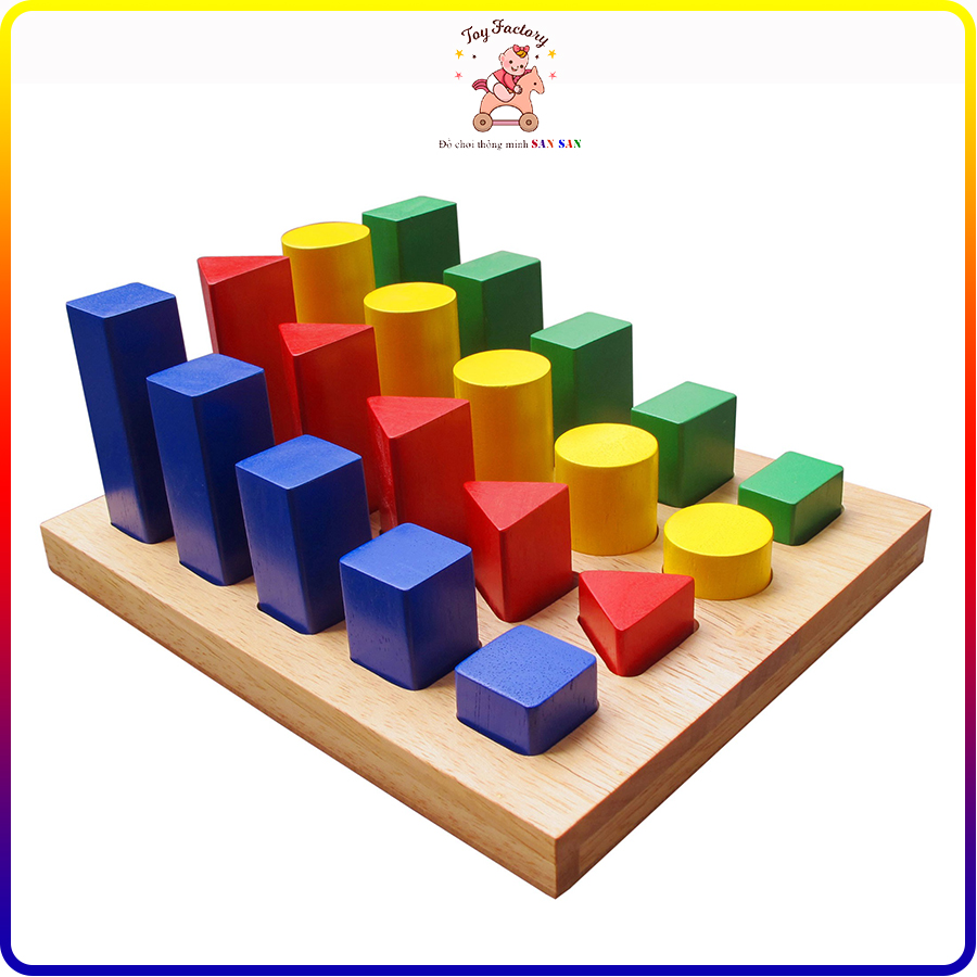 Bộ hình học cao thấp - Đồ chơi gỗ Winwintoys