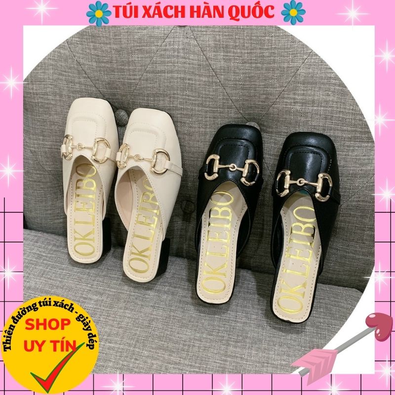 Sục Nữ ♥️FREESHIP♥️ Dép Sục Nữ Da Mềm Đính Chữ G-D Cá Tính HQ 64