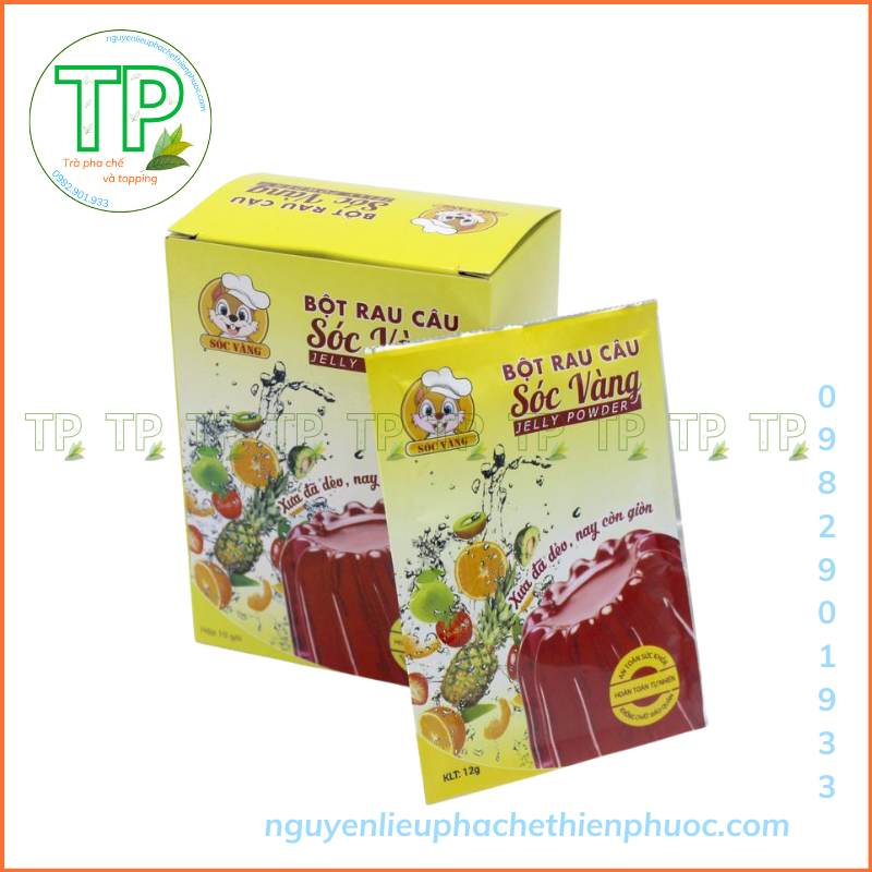 Bột rau câu Sóc vàng gói 12g (dẻo) - làm thạch trà sữa siêu ngon