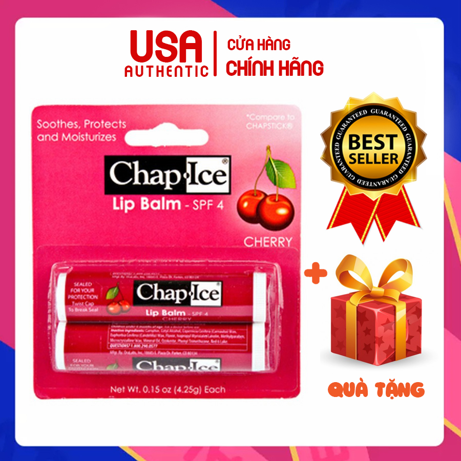 Son Dưỡng OraLabs Chap Ice Lip Balm Cherry USA ( tách lẻ 1 cây )