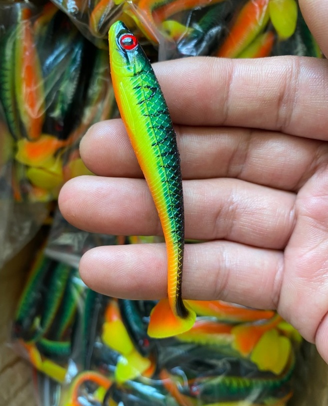  Mồi lure cá lóc NFF xanh sọc nhạy cá lắm   không kèm lưỡi  