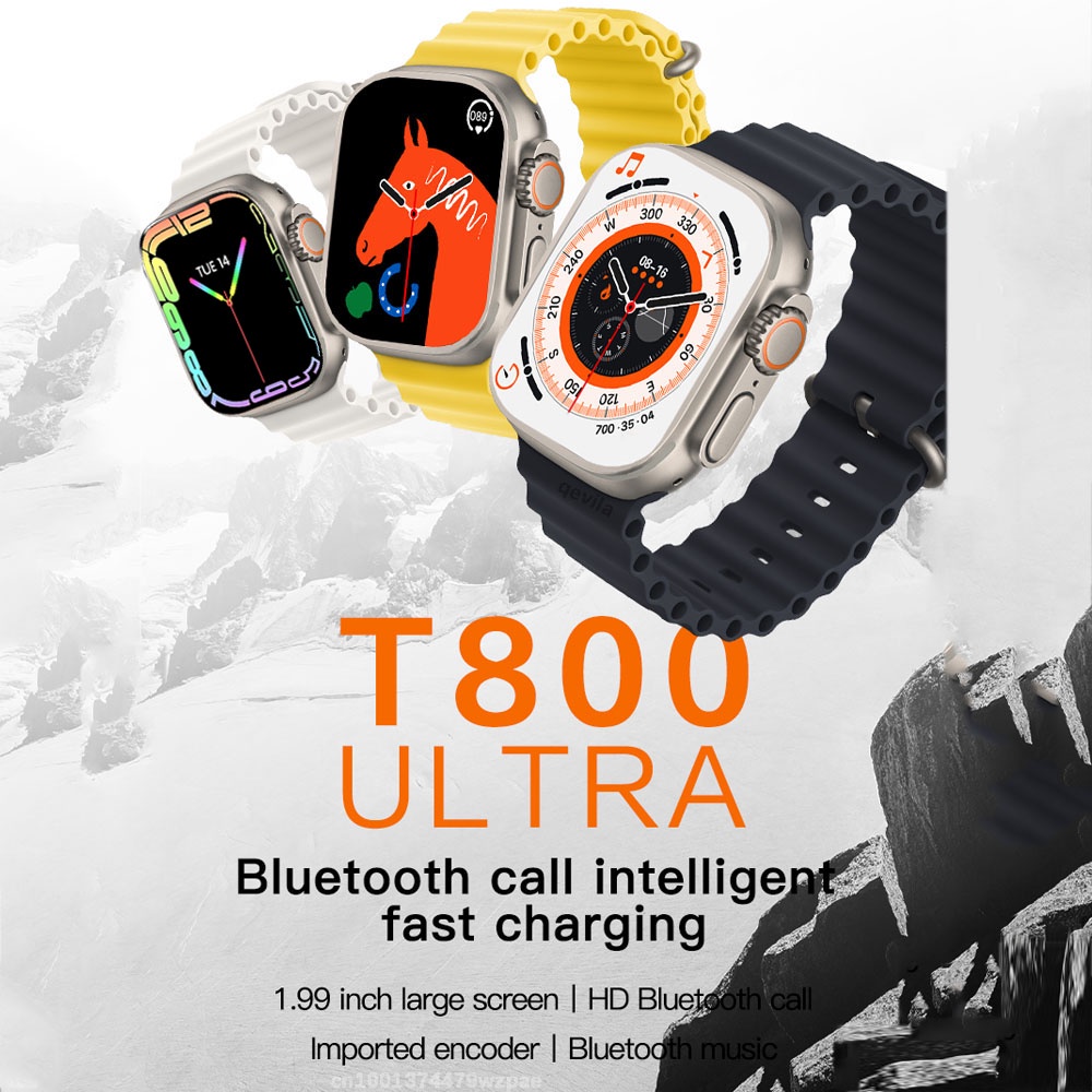 Đồng Hồ Thông Minh T800 Pro MAX Series 8 NFC  Đồng hồ thông minh T800 Ultra cao cấp nhiều tính năng  T800 Ultra Series 8 Đồng Hồ Thông Minh Smartwatch 1.99  "Đồng hồ thông minh T800 Ultra 45mm cao cấp