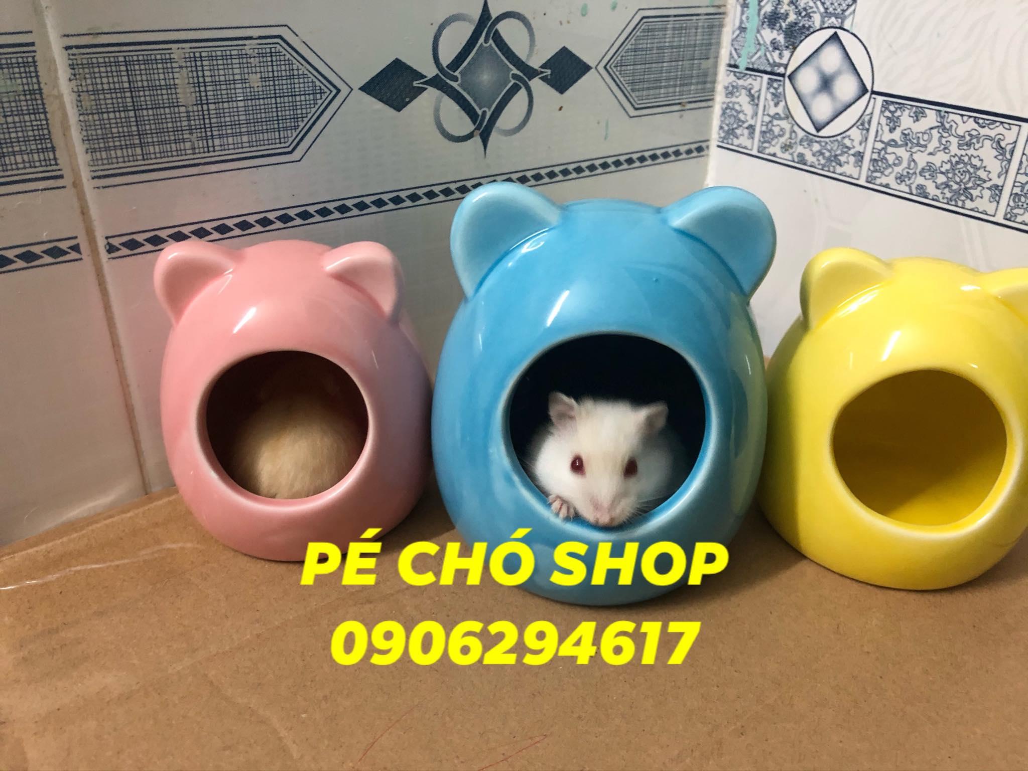 [HCM]Nhà ngủ bằng sứ Hình gấu cho hamster có 2 size bear và win.