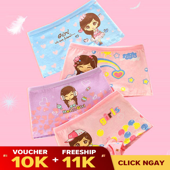 Quần Chip Đùi Cotton Họa Tiết Cô Gái Nhiều Màu Sắc Cho Bé Gái 2-12 Tuổi- TTGT89