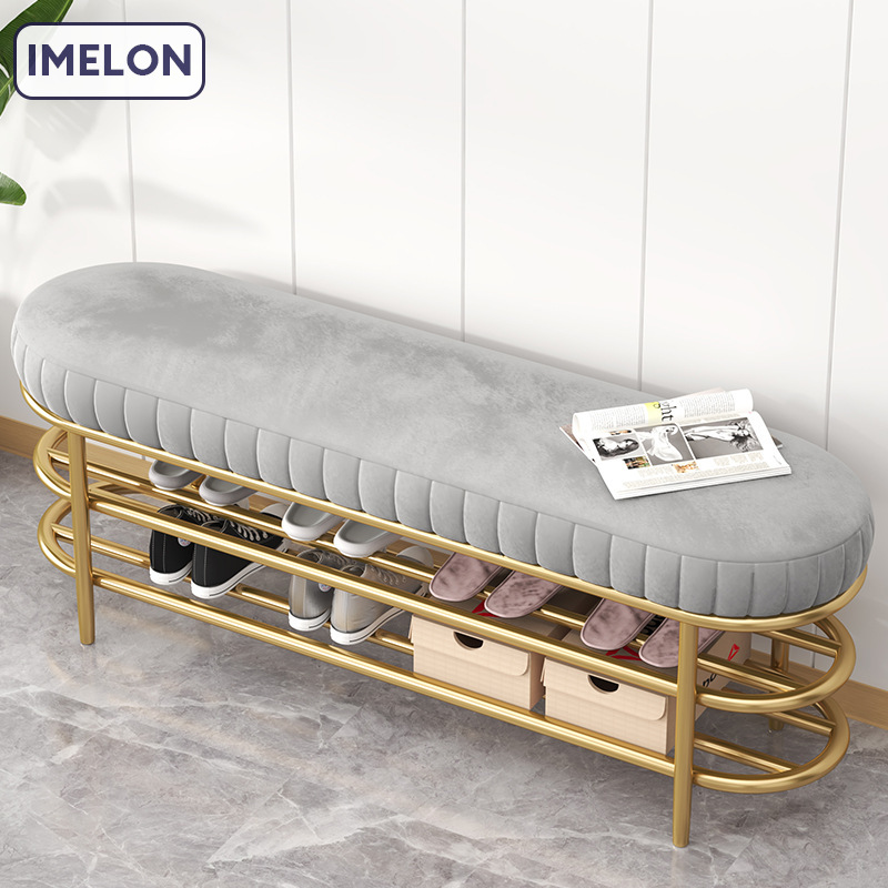 IMELON quả tặng miễn phí TOÀN CỬA HÀNG Nhẹ nhàng xa xỉ vào nhà thay giày ghế mềm túi đệm tủ giày gia đình dùng giá giày trước cửa có thể ngồi một thân nhung mang ghế giày