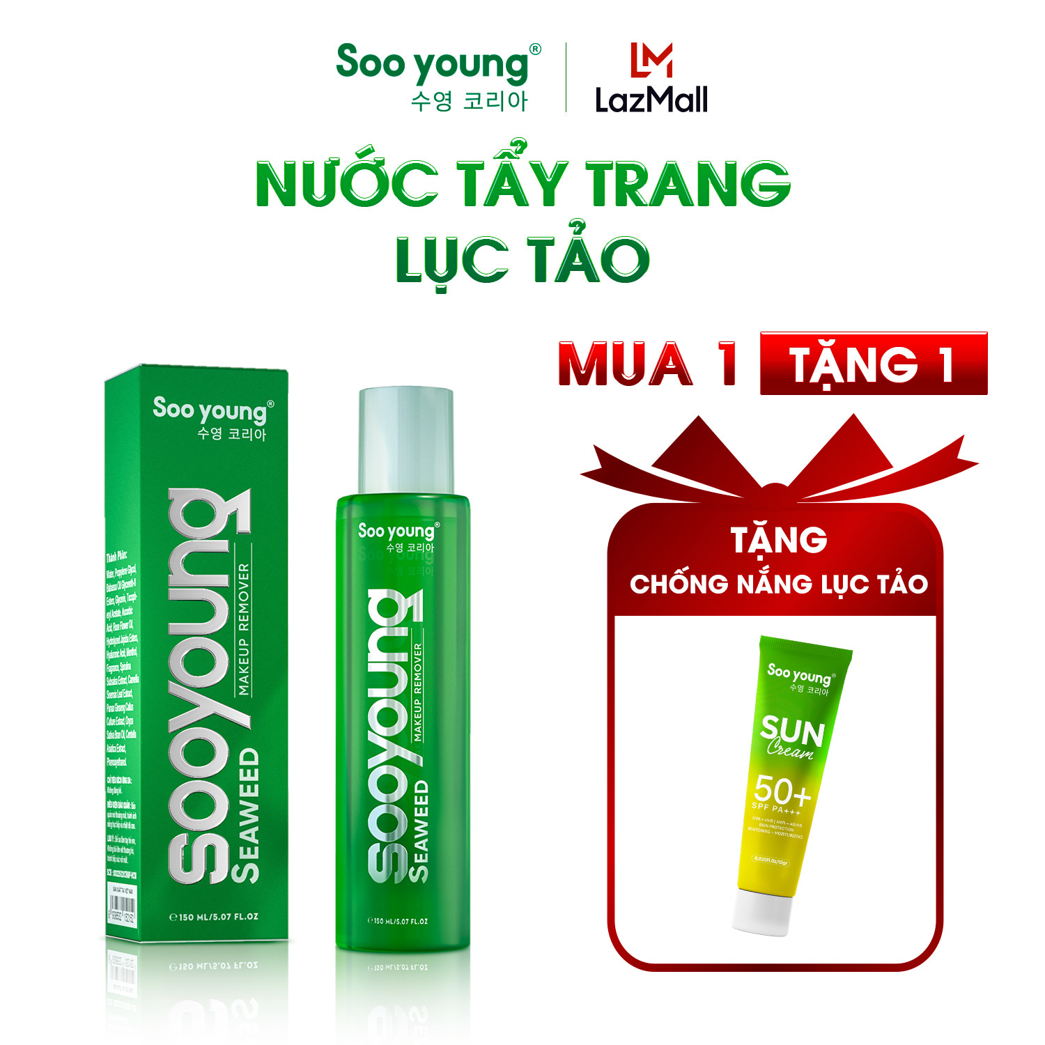 Nước tẩy trang lục tảo sooyoung korea 150ml