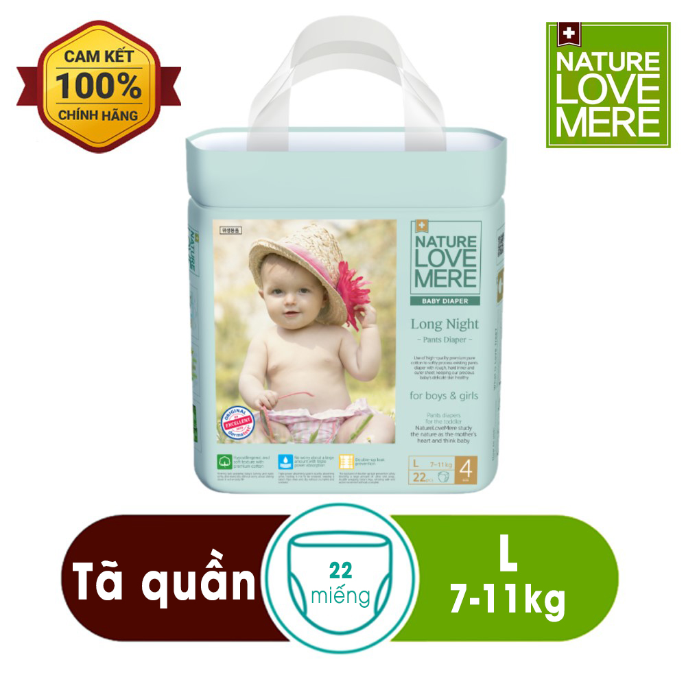 Tã/Bỉm Đêm Long Night Nature Love Mere FREESHIP L 22 / XL 20 / XXL 18