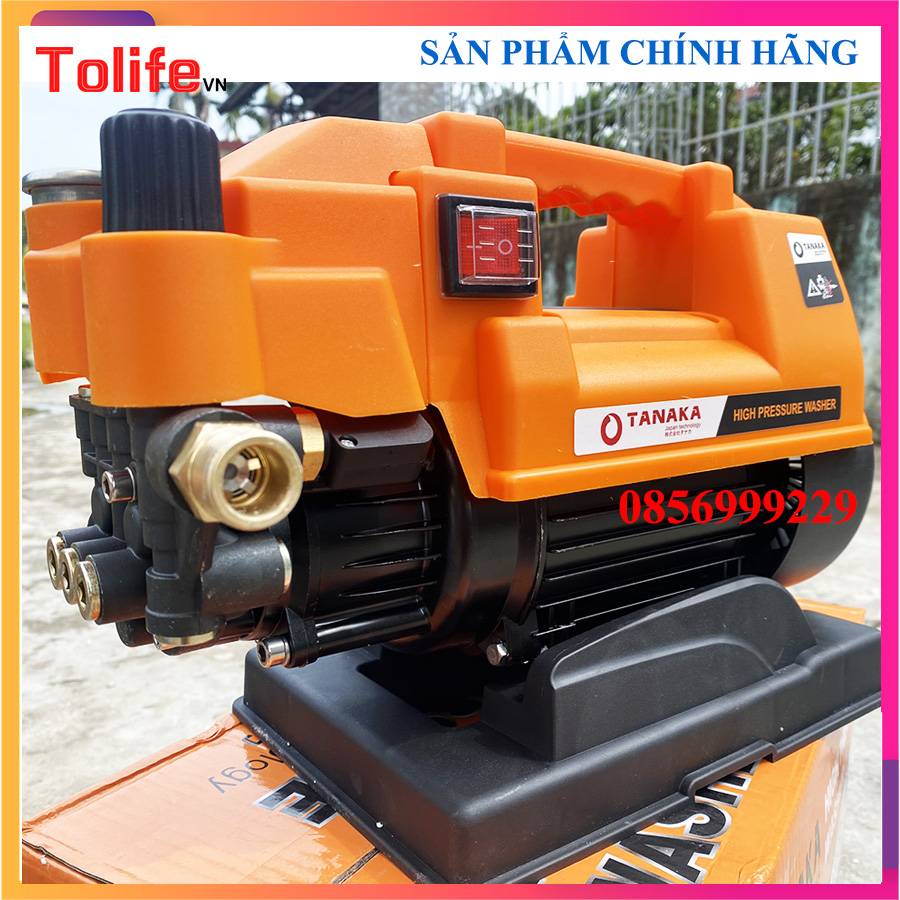 Máy Rửa Xe Tanaka RX9 chỉnh áp, dây dài 15m tặng bình tạo bọt tuyết. Xịt rửa ô tô, xe máy, tưới cây