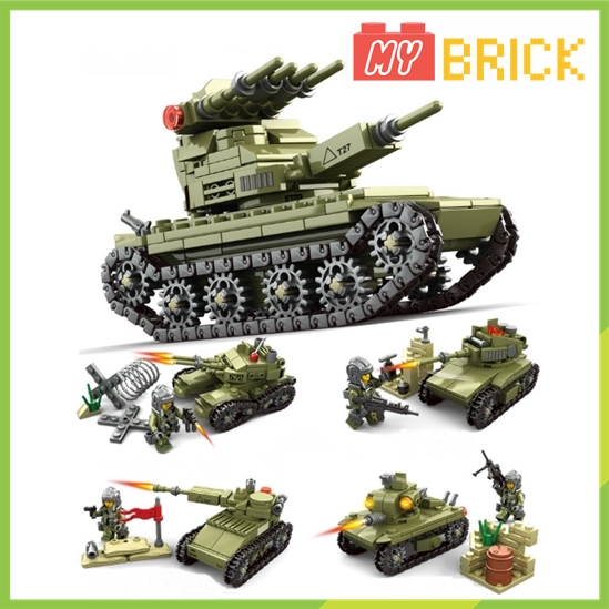 Bộ lắp ráp lego chiến đội xe tăng KAZI 4 in 1