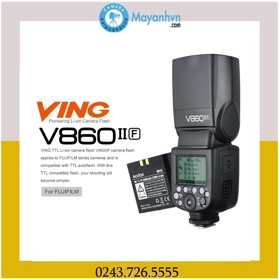 [Trả góp 0%]Flash Godox Li-ion VING V860II for Fujifilm