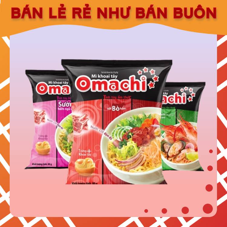 Mì Omachi Bò, Omachi Sườn, Omachi trộn Spaghetti gói 80G