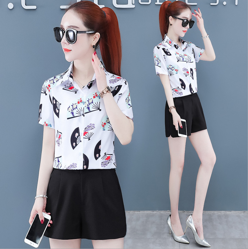 Áo Sơ Mi Nữ Form Rộng Phong Cách Hàn Quốc Chất Liệu Kate Chống Nhăn In Nhiều Họa Tiết Áo Thời Trang SM69