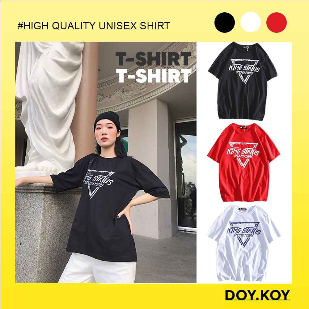 Áo thun unisex nữ hoạ tiết tam giác áo thun nữ form rộng tay lỡ- DOY.KOY