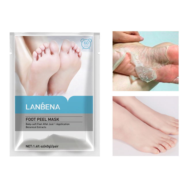 lanbena foot peet mask lanbena Mặt nạ chân hương vị gốc Mặt nạ lột da chân tẩy tế bào chết Giảm vết chai và nứt gót chân Loại bỏ da chết trên bàn chân của bạn trong
