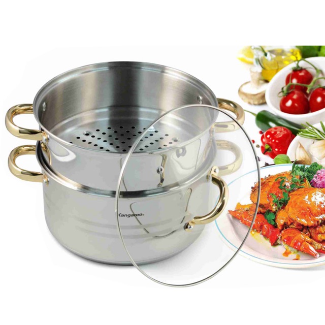 Nồi hấp inox cao cấp 5 lớp kangaroo kg871