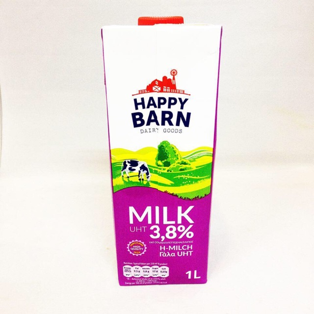  Sữa tươi nguyên kem Happy Barn độ béo 3.8% hộp 1L - PC76 