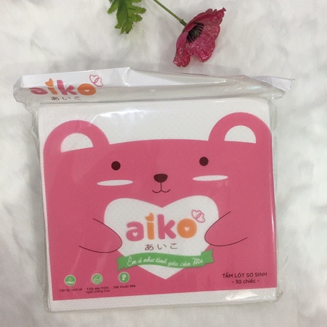 Tấm lót phân xu cao cấp cho bé aiko 30 tờ 20 cm x 20 cm